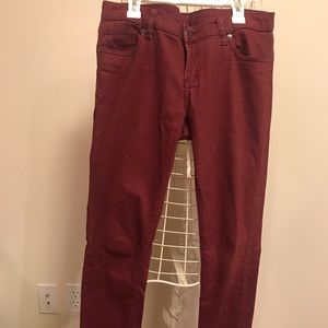 Maroon skinny jeans